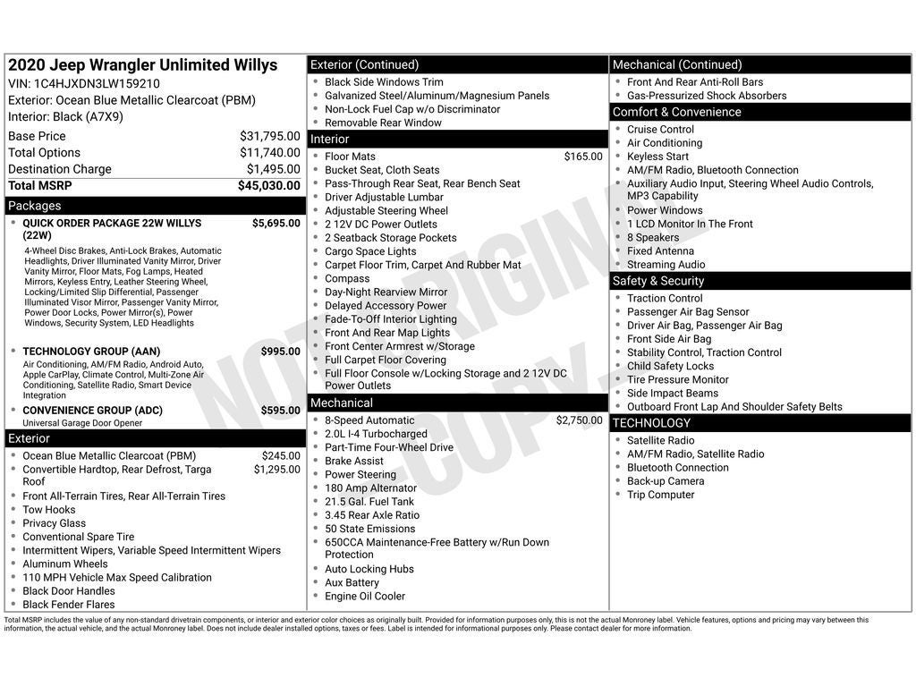 2020 Jeep Wrangler Willys