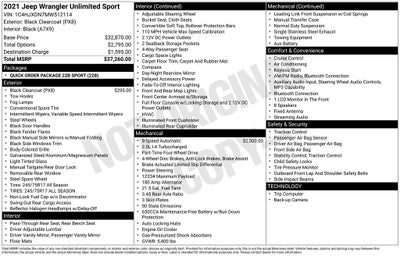 2021 Jeep Wrangler Unlimited Sport