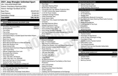 2021 Jeep Wrangler Unlimited Sport