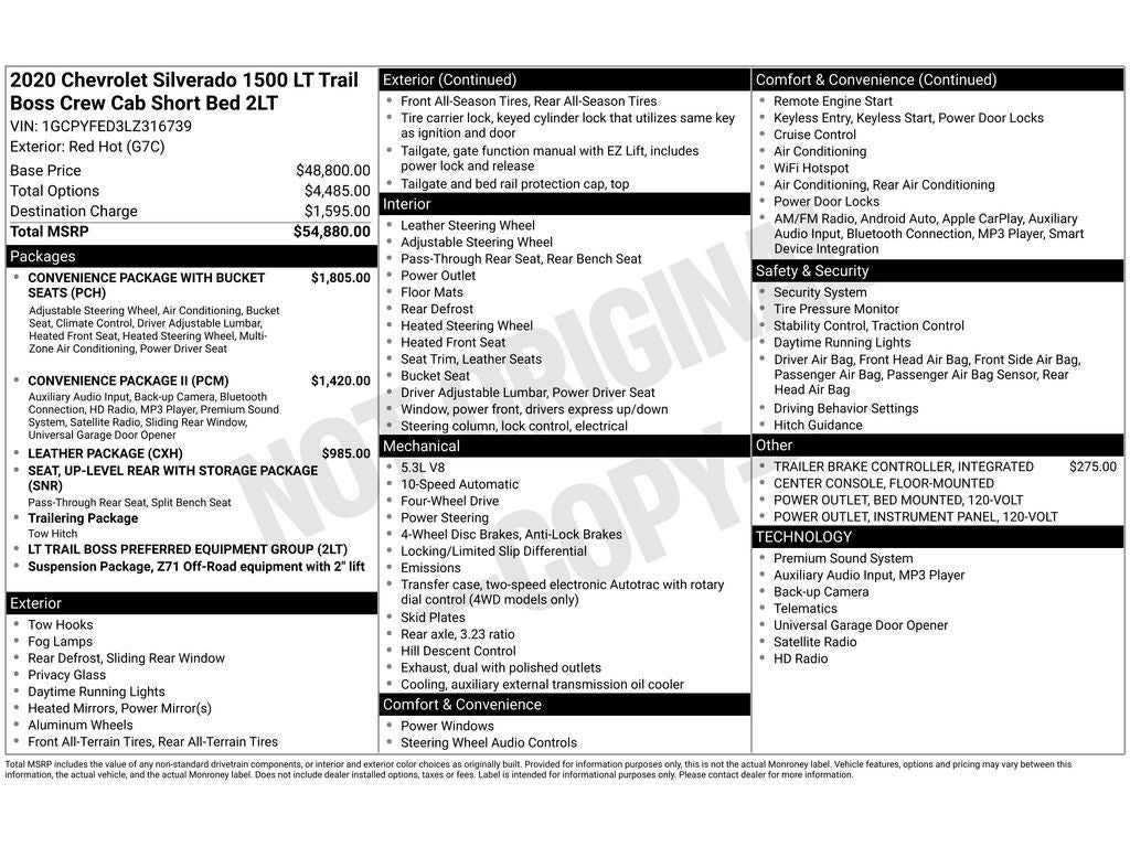2020 Chevrolet Silverado LT Trail Boss