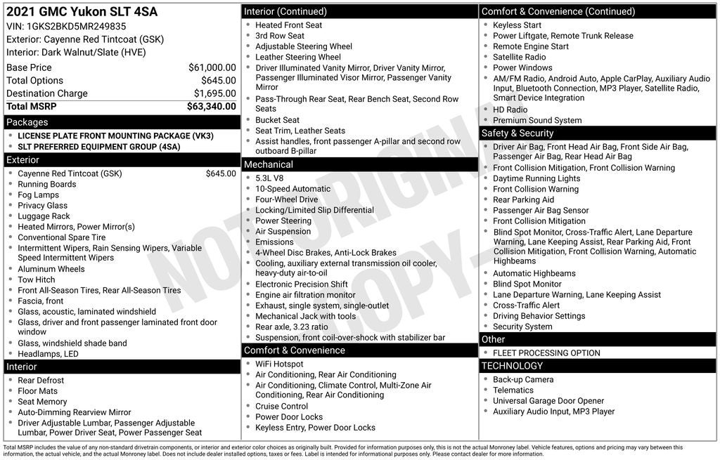 2021 GMC Yukon SLT