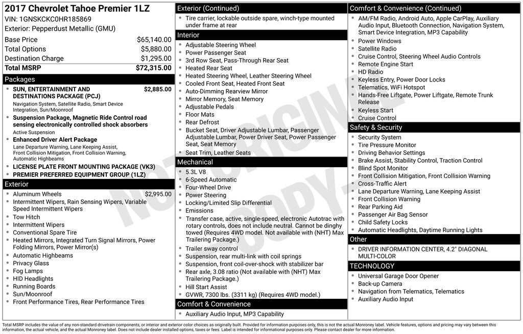 2017 Chevrolet Tahoe Premier