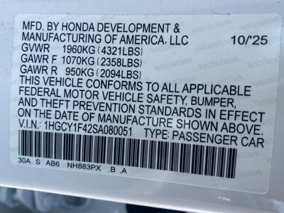 2025 Honda Accord SE