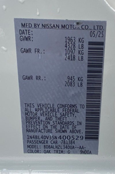 2025 Nissan Altima 2.5 SV