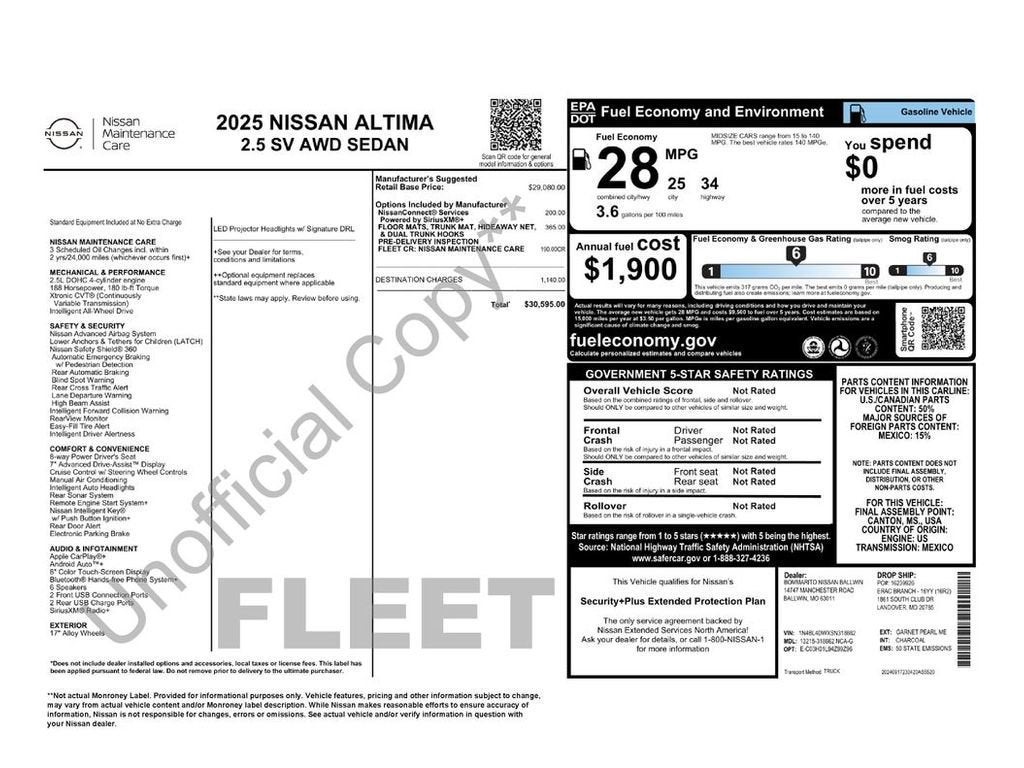 2025 Nissan Altima SV