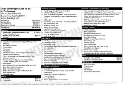 2021 Volkswagen Atlas 3.6L V6 SE w/Technology