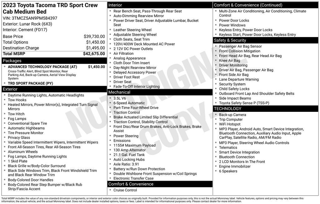 2023 Toyota Tacoma TRD Sport V6
