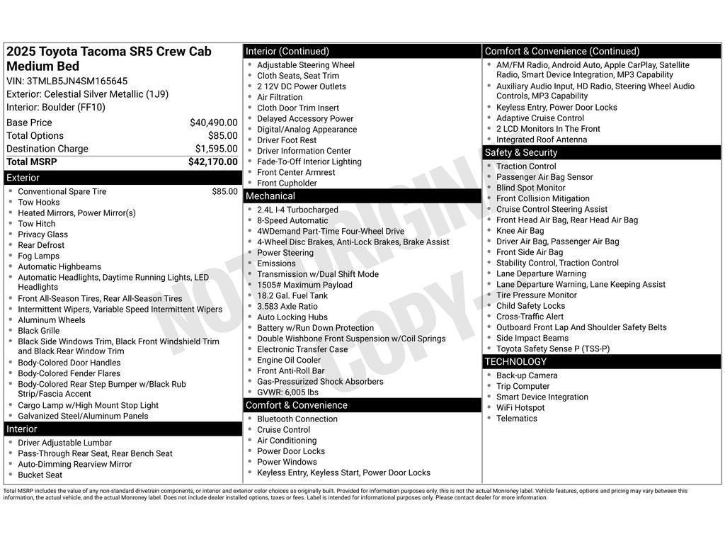 2025 Toyota Tacoma SR5