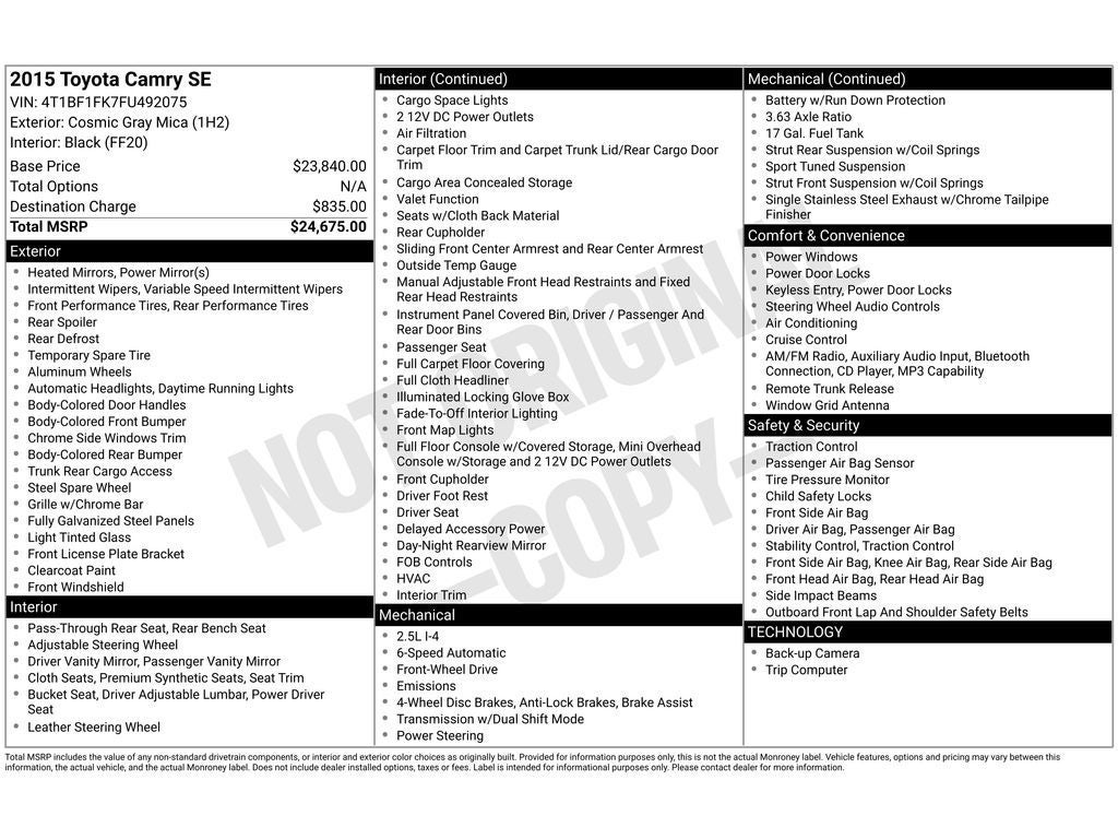 2015 Toyota Camry SE