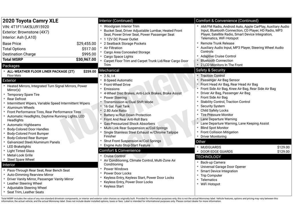 2020 Toyota Camry XLE