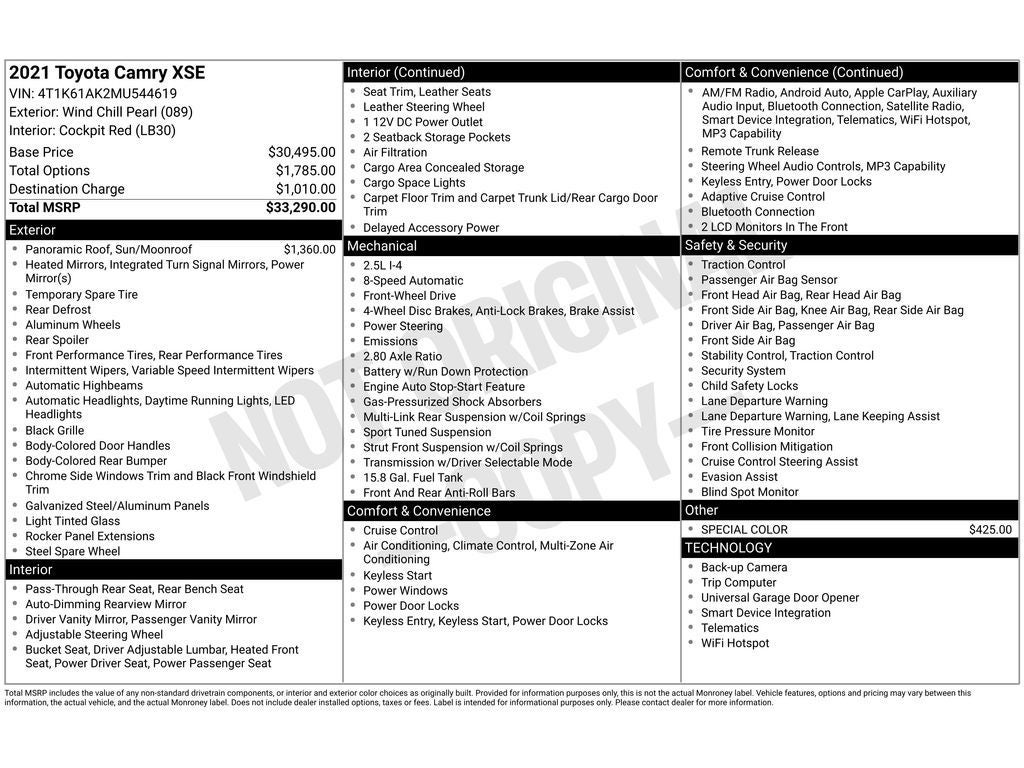 2021 Toyota Camry XSE