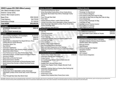 2022 Lexus ES 350 Ultra Luxury
