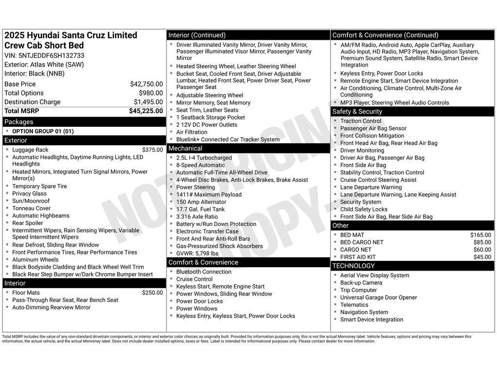 2025 Hyundai Santa Cruz Limited