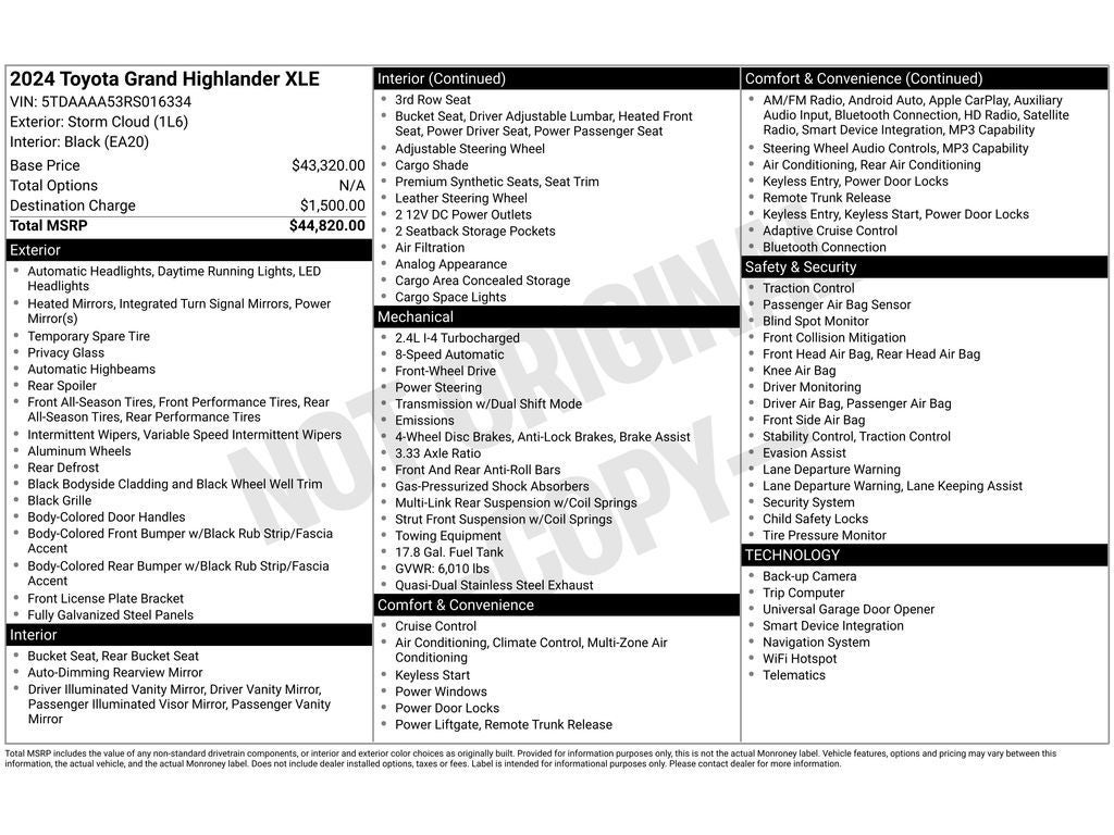 2024 Toyota Grand Highlander XLE