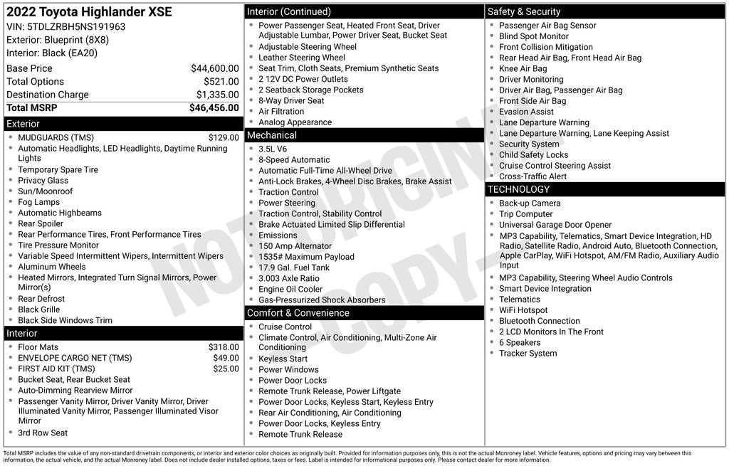 2022 Toyota Highlander XSE