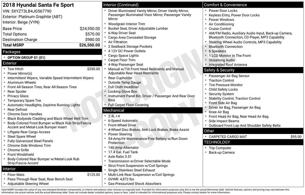 2018 Hyundai Santa Fe Sport 2.4 Base