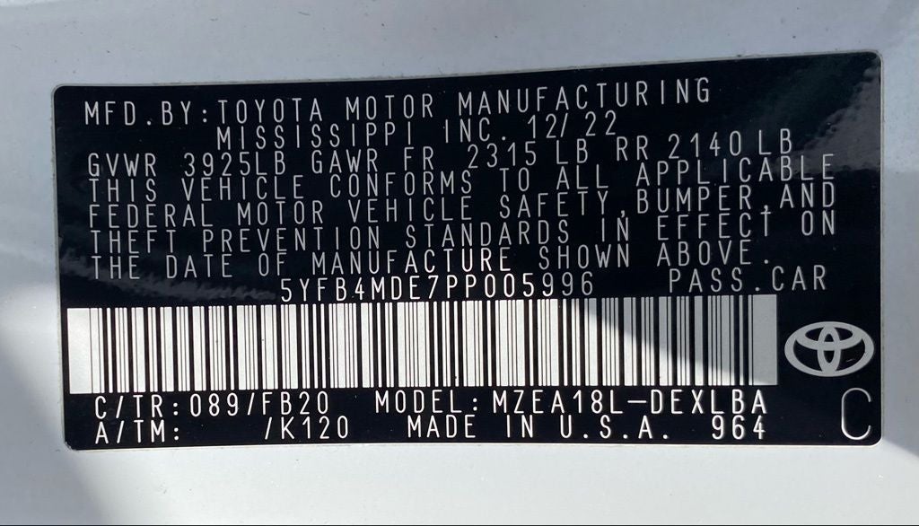 2023 Toyota Corolla LE