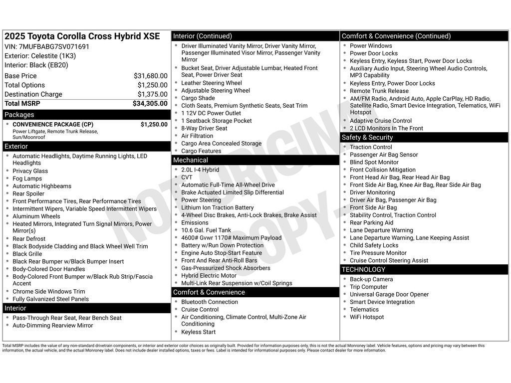2025 Toyota Corolla Cross Hybrid Hybrid XSE
