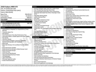 2020 Subaru WRX STI STI