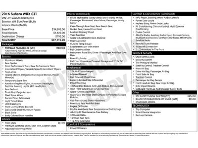2016 Subaru WRX STI Base