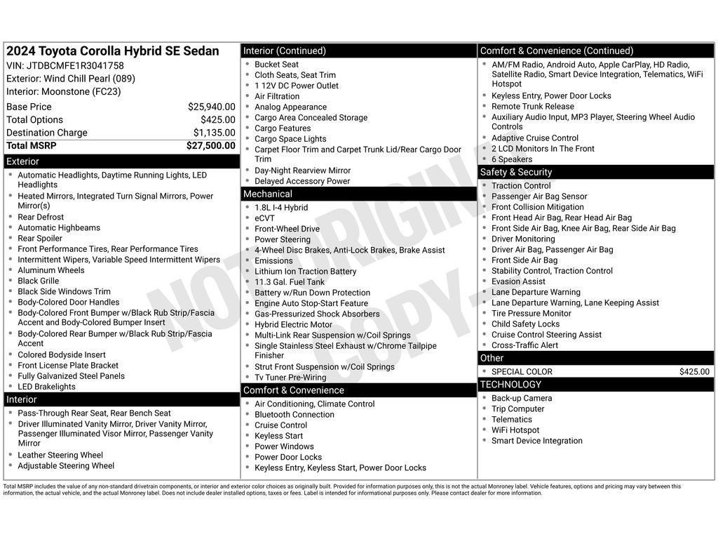 2024 Toyota Corolla Hybrid SE