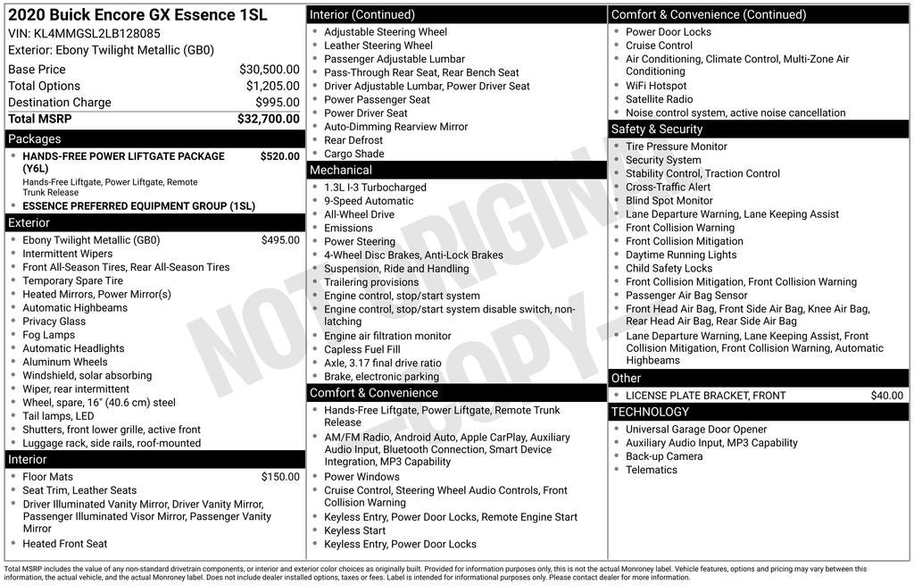 2020 Buick Encore GX Essence