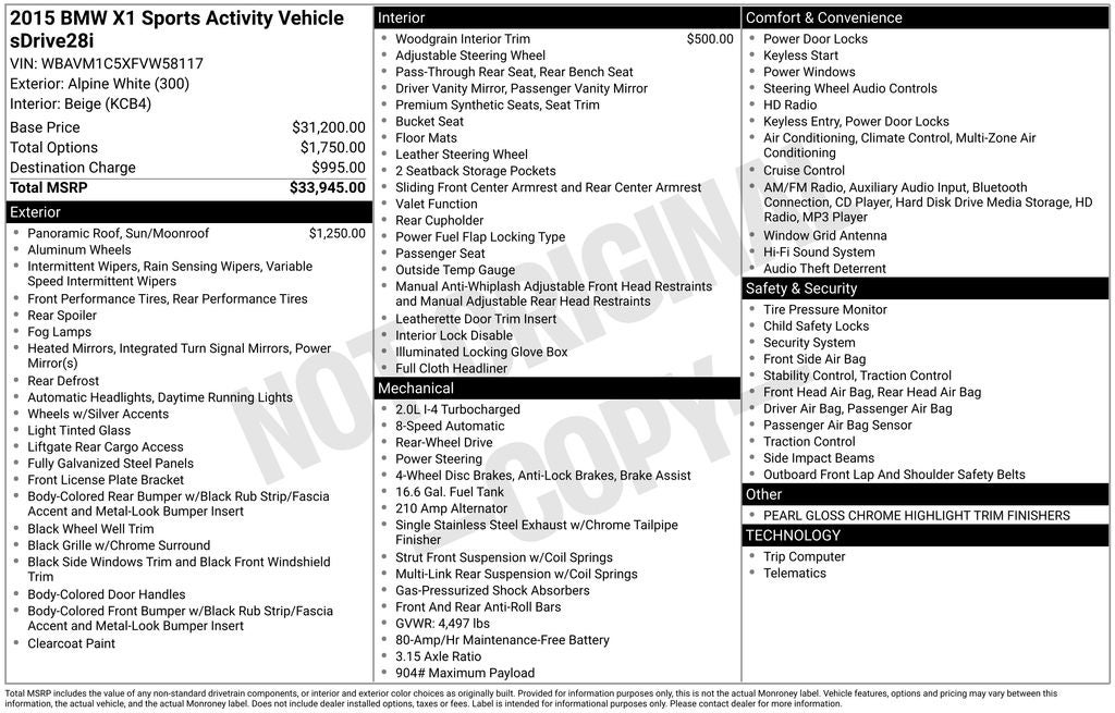 2015 BMW X1 sDrive28i