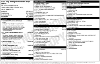 2022 Jeep Wrangler Unlimited Willys