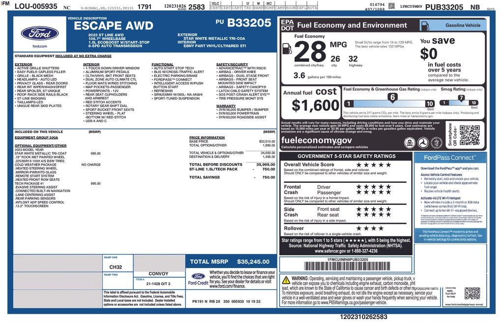2023 Ford Escape ST-Line