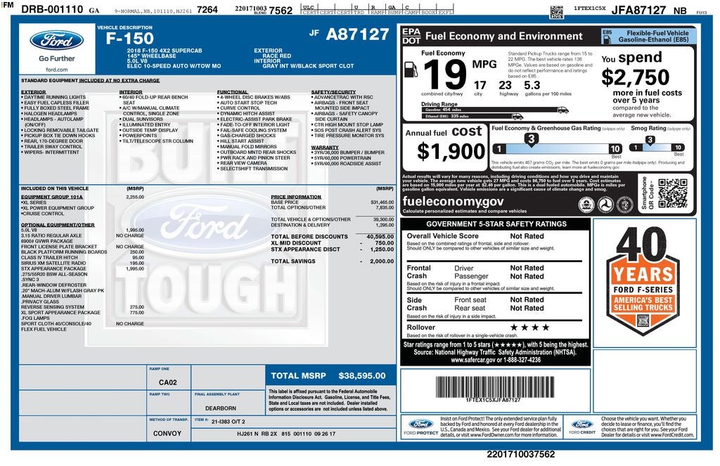 2018 Ford F-150 XL