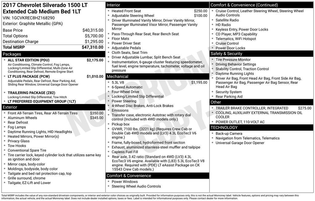 2017 Chevrolet Silverado 1500 LT LT1