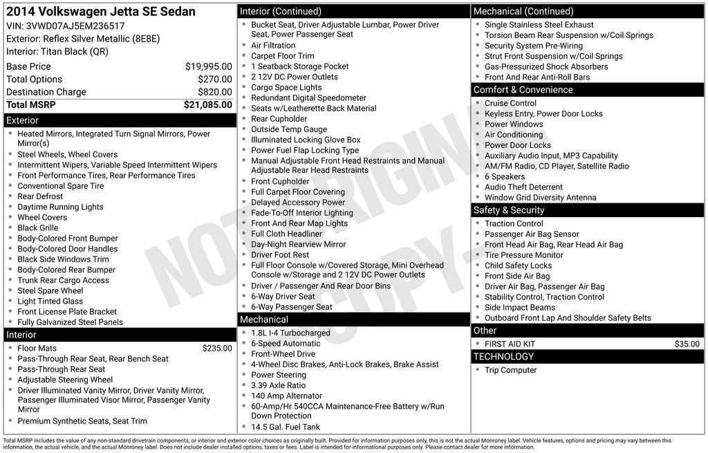 2014 Volkswagen Jetta 1.8T SE