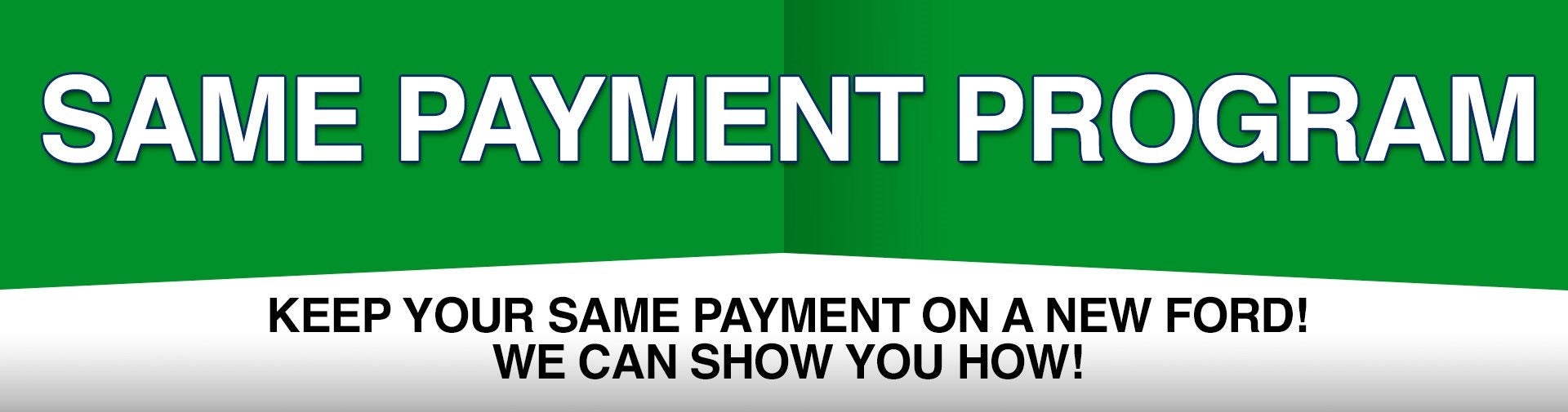 White and black text on green and white background